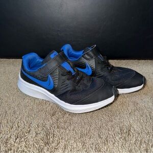Kids Black and Blue Athletic Sneakers - Nike